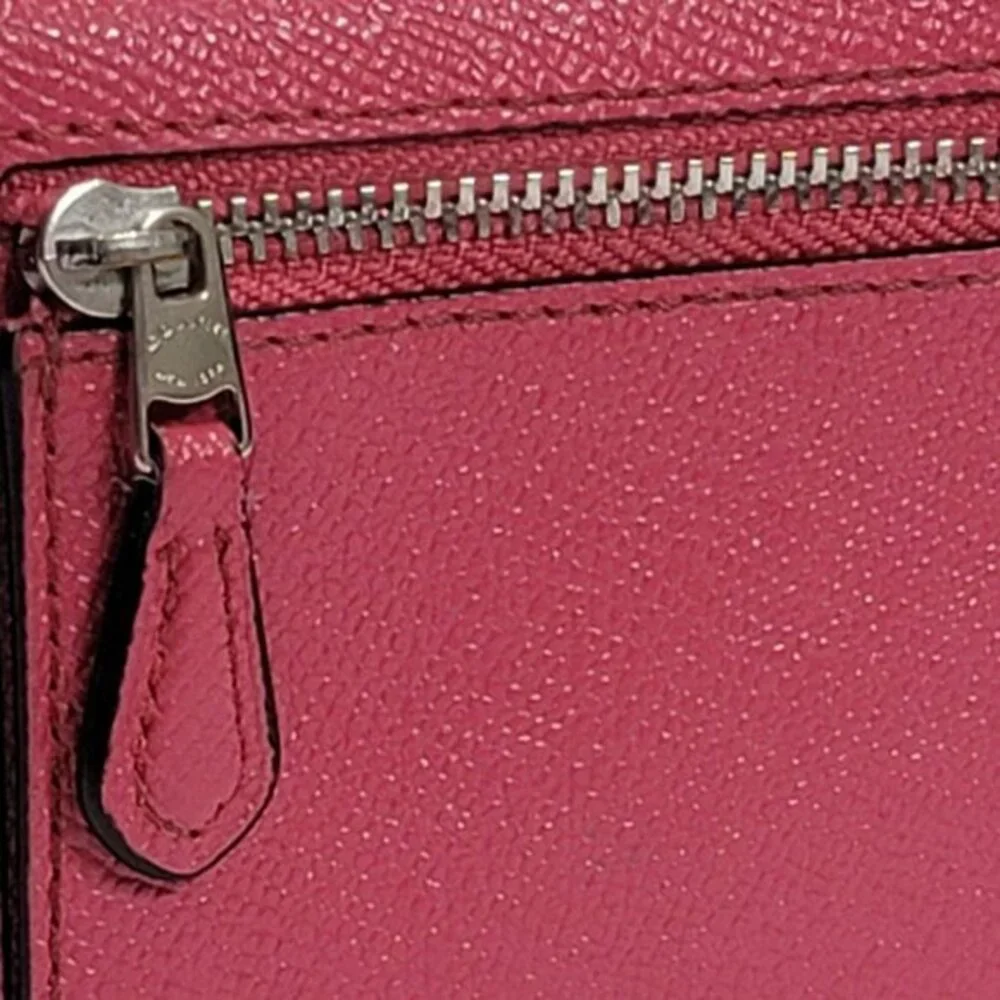 Coach Crossgrain Leather Small Wallet Pink